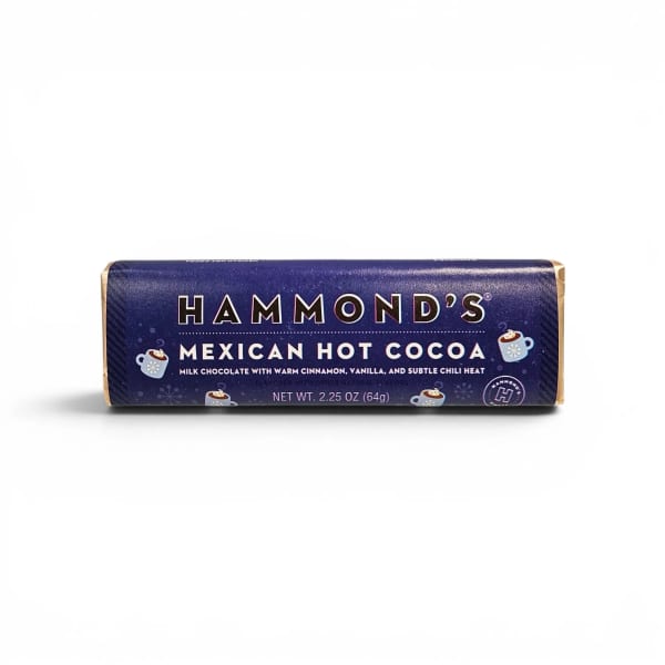 A wrapped bar of Hammond's Mexican hot cocoa.