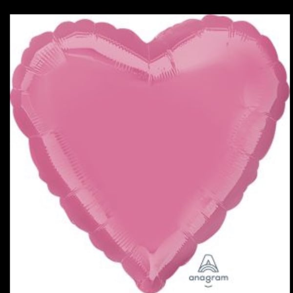 Pink heart-shaped foil balloon