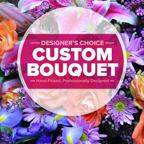 Colorful mixed bouquet with lilies, roses, and daisies