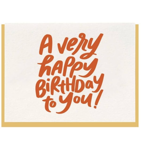 Dahlia Press - Very HBD - Letterpress Birthday Greeting Card