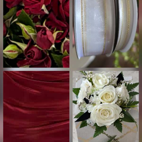 Burgundy Rose Corsage and Boutonniere - Prom, Weddings, Formals