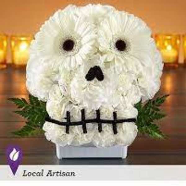 Spooky Skull Flower Arrangement