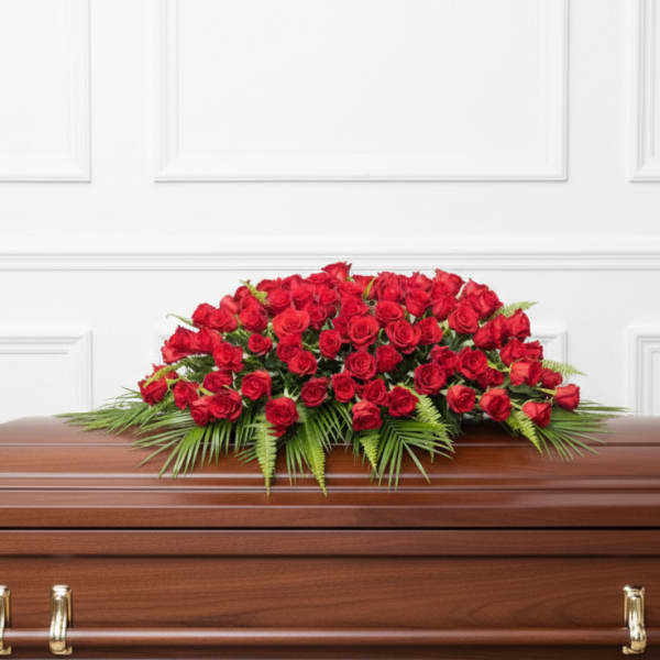 Red Rose Casket