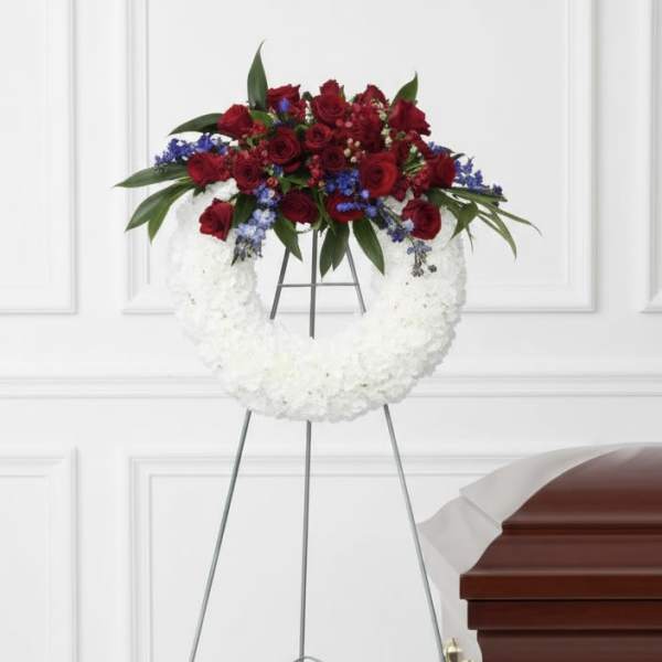 White and Red Open Wreath