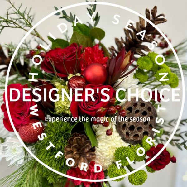 Holiday Designer Choice by Westford Florist Art by Veny