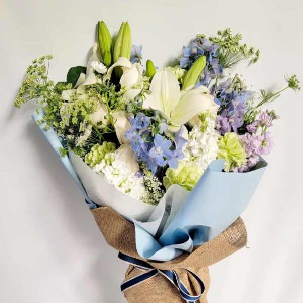 Blue Hand Tied Bouquet