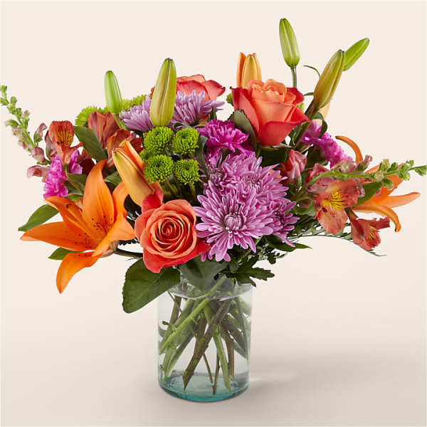 Orange & green vase