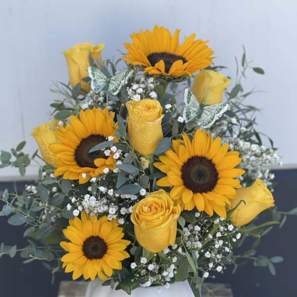 pumpkin w/ yellow and whites
