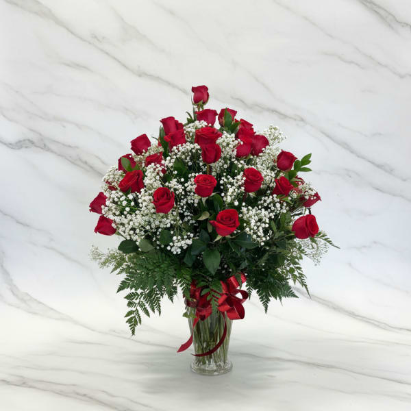 50 Rose Vase Arrangement