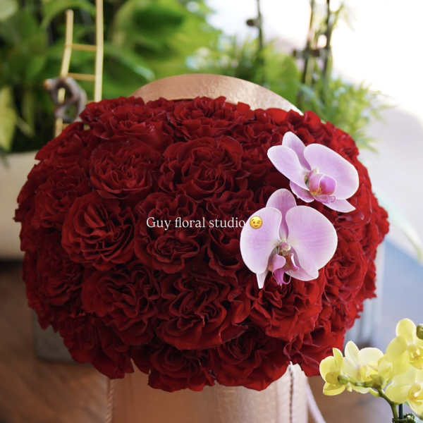 Velvet Red Roses & Orchid Elegance