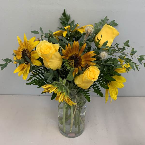 Sunflowers and Roses