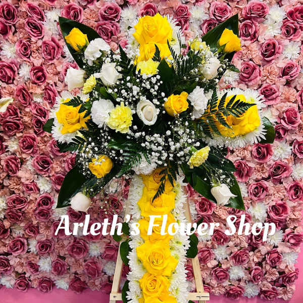 Medium Cross With Yellow Roses