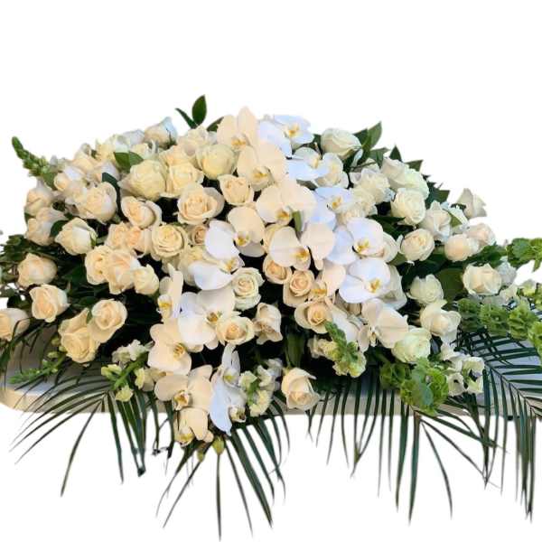 All White Full Casket