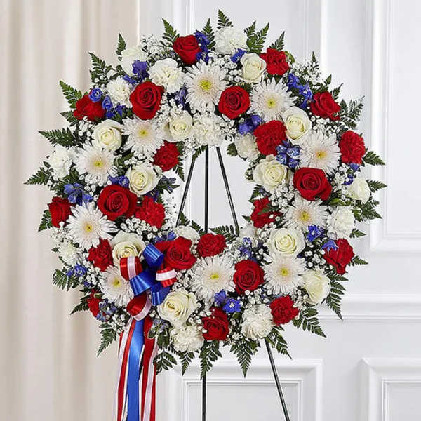 Standing Wreath- Red, White & Blue