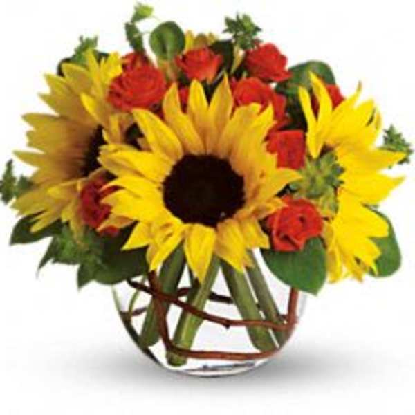Bubble bowl of fall flowers