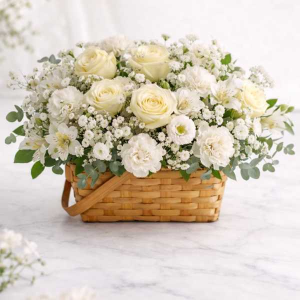 Ivory Elegance Basket