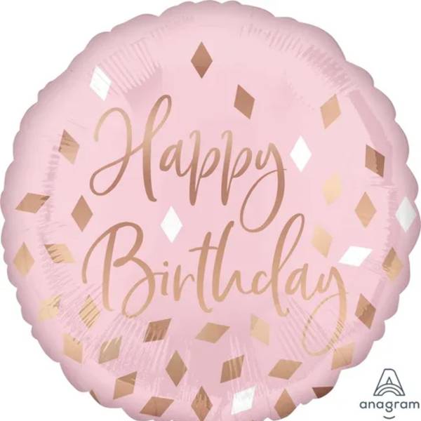 Happy birthday 22" pink star mylar balloon