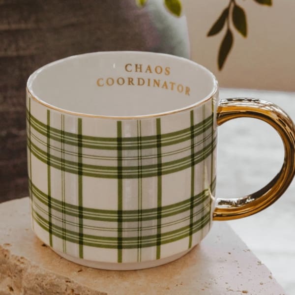 Chaos Coordinator Plaid 14oz Fine Bone China Mug