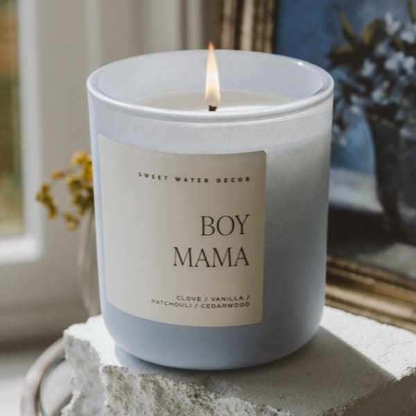 Boy Mama 15 oz Soy Candle, Matte Jar