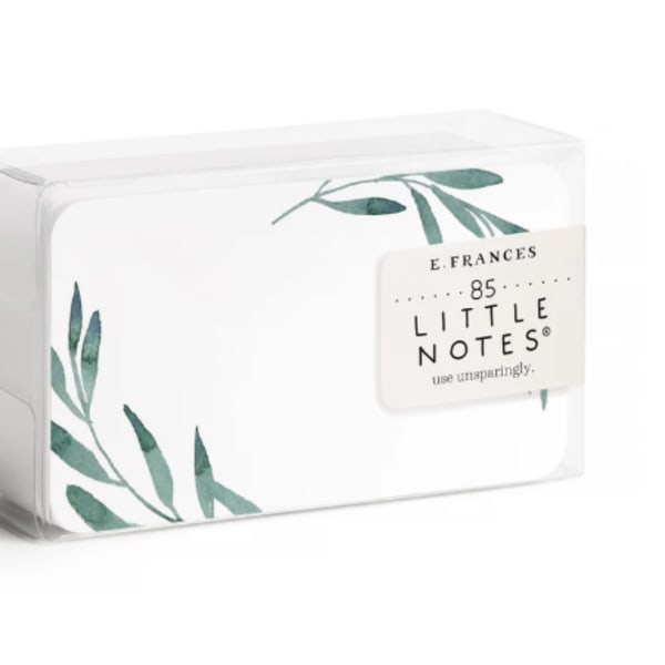 Box of Little Notes cards with a leafy design