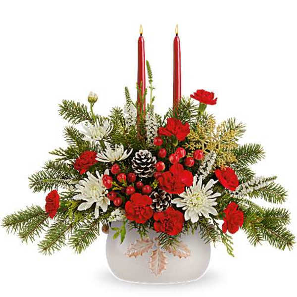 Teleflora's Happy Holly Centerpiece