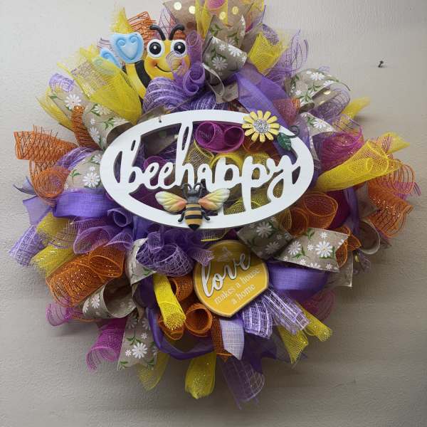Spring Bee Happy Wreath