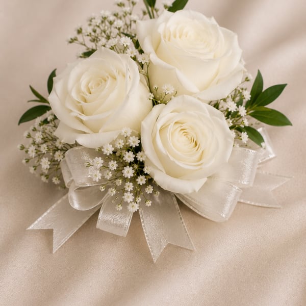 Classic White Elegance Corsage