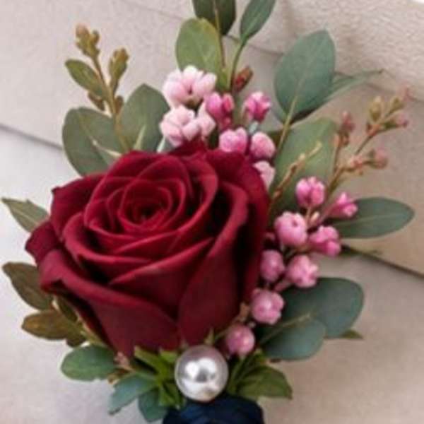 Crimson Rose Boutonniere