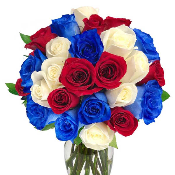 RED, WHITE & BLUE ROSES