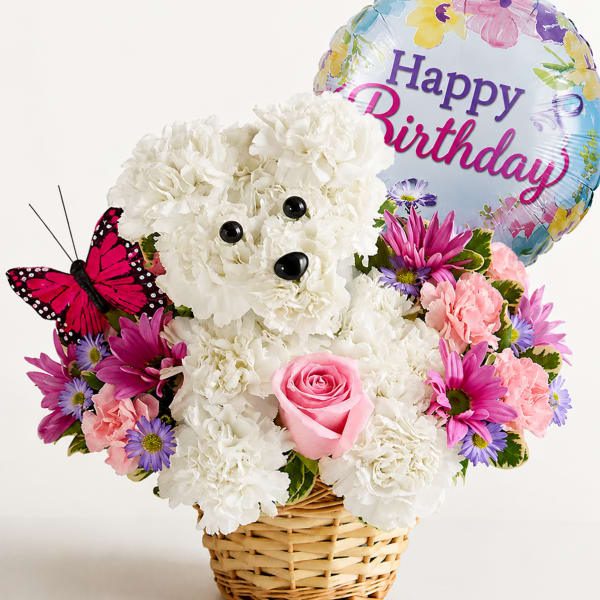 Happy Birthday Floral Pup