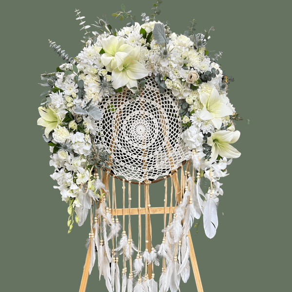 Elegant Dreamcatcher Funeral Standing Spray