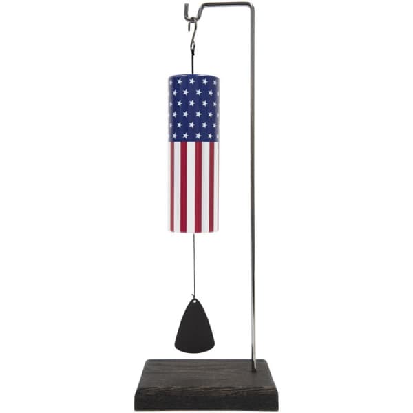 12" Cylinder Chime w/ stand - American Flag