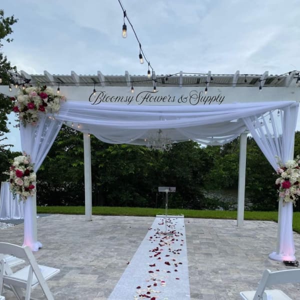 Tied Wedding Ceremony Arrangements