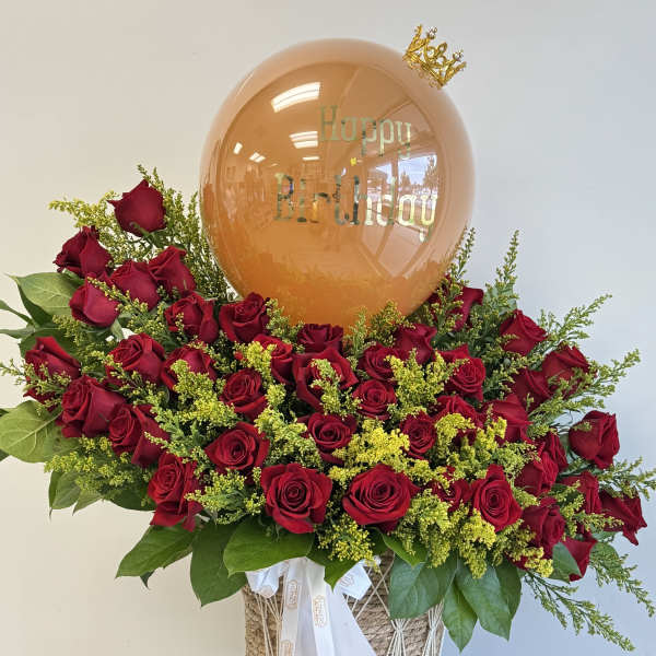 ROSES BALLOON FOR MY QUEEN 35-50 OR 75 ROSES