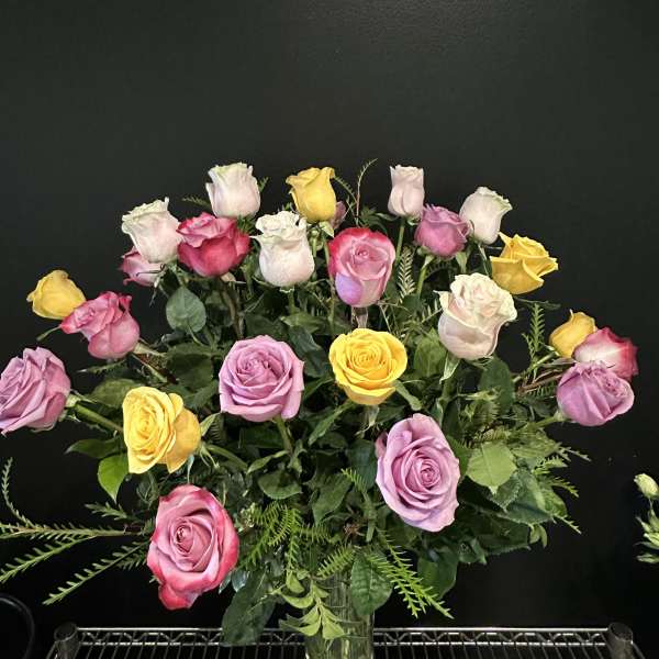 Two Dozen Mixed Color Roses