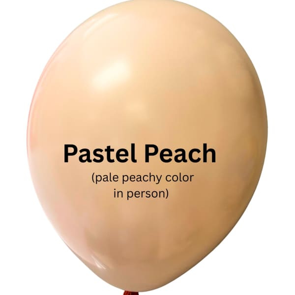 Single pastel peach balloon with printed text