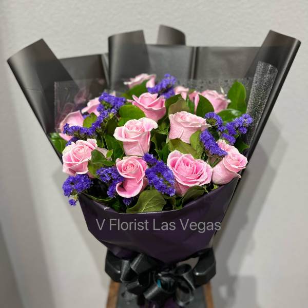 Deluxe Pink Roses Wrapped