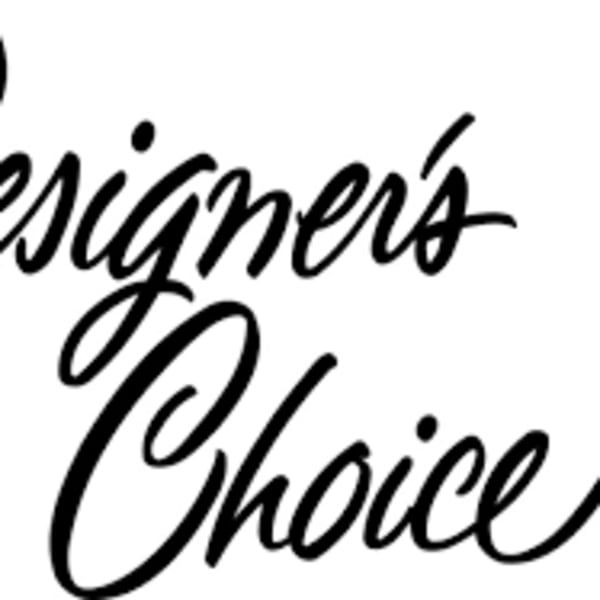 Black script text reading "Designer’s Choice" on a white background