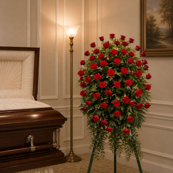 K647 Timeless Tribute Red Rose Easel