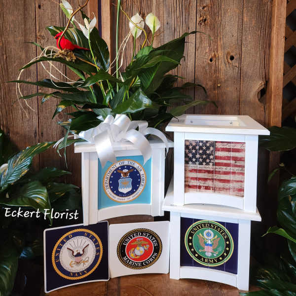 Eckert Florist's Wainscot Interchangeable Peace Lily Planter *Our Local Delivery Only