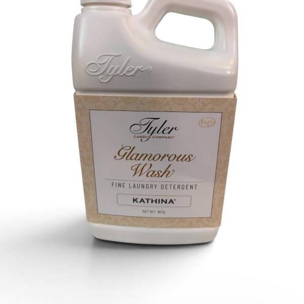 Bottle of Tyler Glamorous Wash laundry detergent in a box