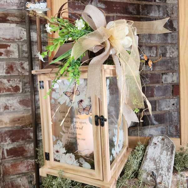 Eckert Florist's "Gone Yet Not Forgotten..." Large Copper Top Lantern *OUR LOCAL DELIVERY ONLY