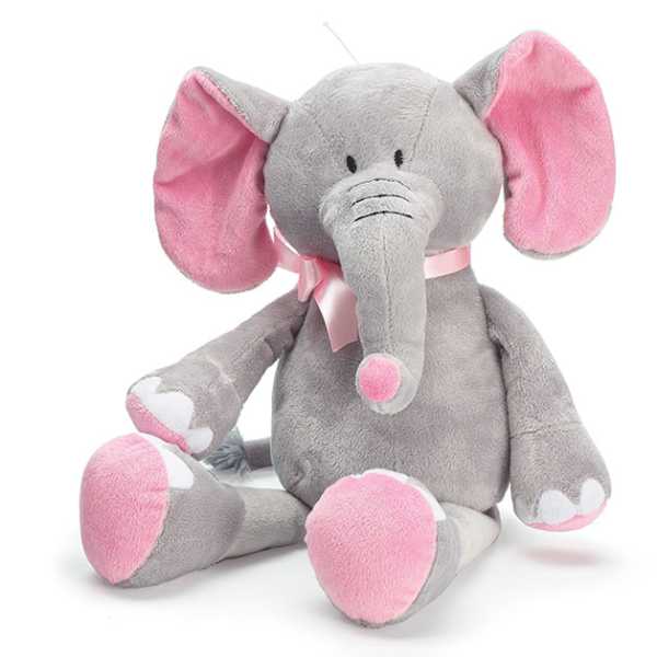 PLUSH PINK & GRAY PLUSH ELEPHANT