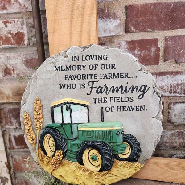 Eckert Florist's "Farming the Fields" Beadwork Garden Memorial Stone
