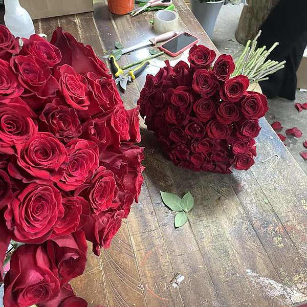 Two Beautiful Red Rose Bouquets