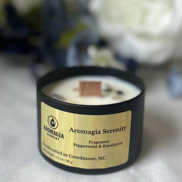 Peppermint and Eucalyptus Woodwick Candle