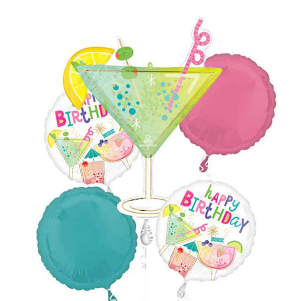 Cocktail Surprise Birthday Balloon Bouquet