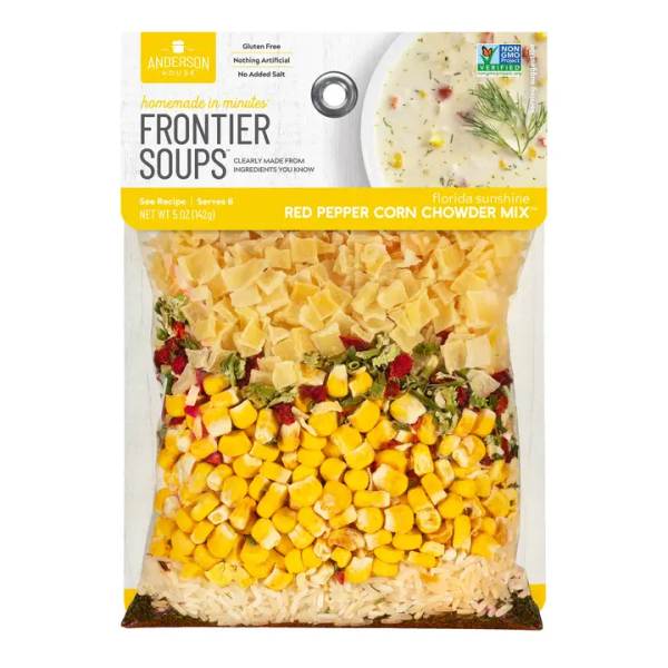 Package of red pepper corn chowder soup mix