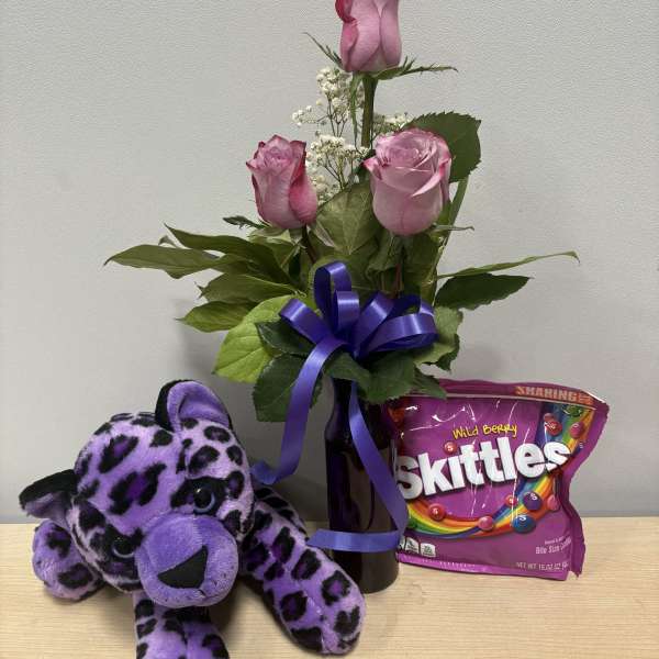 Purple Cheetah & Roses Trio