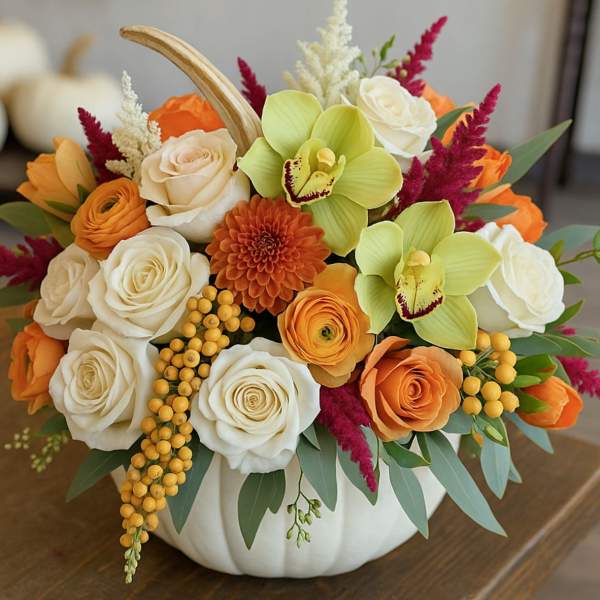 Creamy Pumpkin Elegance Bouquet